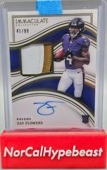 Zay Flowers [Rookie Patch Autograph] #142 Football Cards 2023 Panini Immaculate Prices