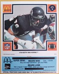 Keith Van Horne [Blue] #78 Football Cards 1985 McDonald's Bears Prices