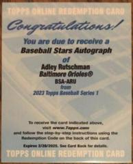 Adley Rutschman #BSA-ARU Baseball Cards 2023 Topps Series 1 Stars Autographs Prices