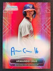 Armando Cruz [Red] #PA-AC Baseball Cards 2022 Bowman Sterling Prospect Autographs Prices