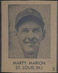 Marty Marion [Hand Cut] #3 Baseball Cards 1948 R346 Blue Tint Prices