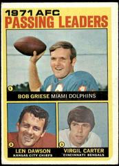 AFC Passing Leaders [Griese, Dawson, Carter] #3 Football Cards 1972 Topps Prices