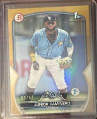 Junior Caminero [Gold] #BPPF-61 Baseball Cards 2023 Bowman 1st Edition Prices
