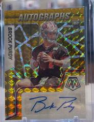 Brock Purdy [Gold] Football Cards 2022 Panini Mosaic Rookie Autographs Prices
