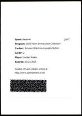Jordan Walker [Prospect Patch Autograph Button] #2 Baseball Cards 2023 Panini Immaculate Prices