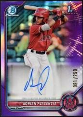 Adrian Placencia [Purple Refractor] #CPA-APA Baseball Cards 2022 Bowman Chrome Prospect Autographs Prices