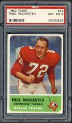 Paul Rochester #33 Football Cards 1962 Fleer Prices