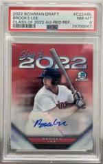 Brooks Lee [Red] #C22A-BL Baseball Cards 2022 Bowman Draft Class of Autographs Prices