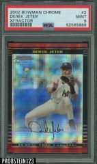 Derek Jeter [Xfractor] #2 Baseball Cards 2002 Bowman Chrome Prices