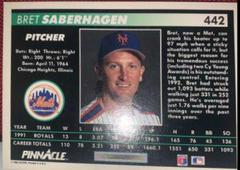 Bret Saberhagen #442 Baseball Cards 1992 Pinnacle Prices