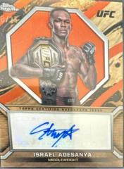 Israel Adesanya [Orange Refractor] #MOC-IAD Ufc Cards 2024 Topps Chrome UFC Marks of Champions Autograph Prices