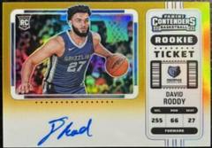 David Roddy [Autograph Premium Edition Gold Ticket] #105 Basketball Cards 2022 Panini Contenders Prices