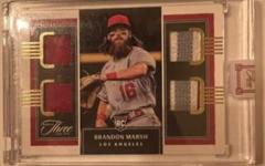 Brandon Marsh [Gold] Baseball Cards 2022 Panini Three and Two Rookie Quad Jerseys Prices