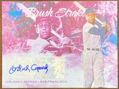 Orlando Cepeda [Holo Blue] #BS-OC Baseball Cards 2022 Panini Diamond Kings Brush Strokes Autograph Prices