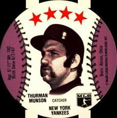 Thurman Munson Baseball Cards 1977 Detroit Caesars Discs Prices