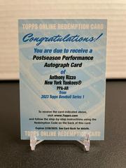 Anthony Rizzo Baseball Cards 2023 Topps Postseason Performance Autographs Prices