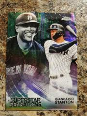 Giancarlo Stanton [Green Refractor] #SS-13 Baseball Cards 2018 Topps Chrome Superstar Sensations Prices