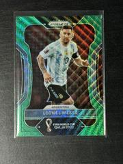 Lionel Messi [Green Wave] Soccer Cards 2022 Panini Prizm World Cup Prices