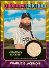 Charlie Blackmon [Gold] #CCR-CBL Baseball Cards 2024 Topps Heritage Clubhouse Collection Relic Prices