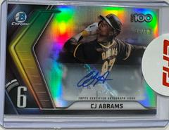 CJ Abrams [Gold Refractor] #CRA-CA Baseball Cards 2022 Bowman Chrome Rookie Autographs Prices