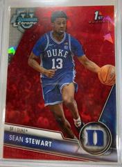 Sean Stewart [Red Sapphire] #21 Basketball Cards 2023 Bowman Chrome University Sapphire Prices
