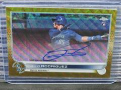 Julio Rodriguez [Gold Wave] #RA-JRO Baseball Cards 2022 Topps Chrome Rookie Autographs Prices