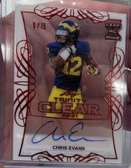Chris Evans [Red] #CA-CE1 Football Cards 2021 Leaf Trinity Clear Autograph Prices