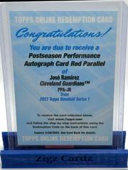 Jose Ramirez [Red] #PPA-JR Baseball Cards 2023 Topps Postseason Performance Autographs Prices