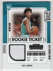 Kai Jones Basketball Cards 2021 Panini Contenders Rookie Ticket Swatches Prices