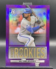 MJ Melendez [Purple] #RR-9 Baseball Cards 2022 Bowman Platinum Renowned Rookies Prices