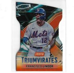 Francisco Lindor [Orange] #T-12 Baseball Cards 2023 Stadium Club Triumvirates Prices