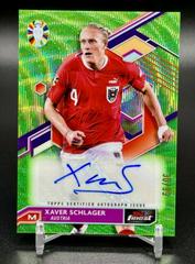 Xaver Schlager [Neon Green Wave Refractor] Soccer Cards 2023 Topps Finest Road to UEFA EURO Autograph Prices