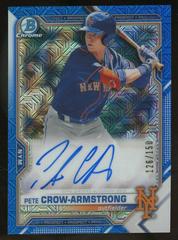 Pete Crow Armstrong [Blue Refractor] #BMA-PC Baseball Cards 2021 Bowman Chrome Mega Box Mojo Autographs Prices