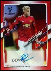 Donny van de Beek [Red Refractor] Soccer Cards 2020 Topps Chrome UEFA Champions League Autographs Prices