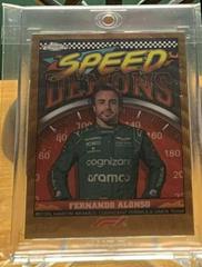 Fernando Alonso [Gold Wave Refractor] #SD-FA Racing Cards 2023 Topps Chrome Formula 1 Speed Demons Prices