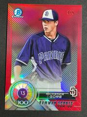 MacKenzie Gore [Red Refractor] #BTP-13 Baseball Cards 2018 Bowman Scouts' Top 100 Prices