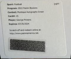 George Pickens [Autograph Green] #M-15 Football Cards 2022 Panini Illusions Mystique Prices