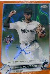 Kahlil Watson [Autograph Orange Lava Refractor] #PDC-104 Baseball Cards 2022 Topps Pro Debut Chrome Prices