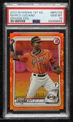 Marco Luciano [Orange Foil] #BFE-103 Baseball Cards 2020 Bowman 1st Edition Prices