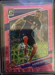 Karim Benzema [Optic Pink Velocity] Soccer Cards 2021 Panini Donruss Road to Qatar Prices