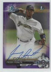 Freddy Peralta [Chrome Purple Refractor] Baseball Cards 2017 Bowman Prospect Autographs Prices