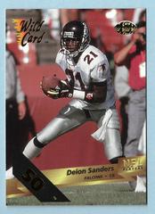 Deion Sanders [50 Stripe] #104 Football Cards 1993 Wild Card Prices