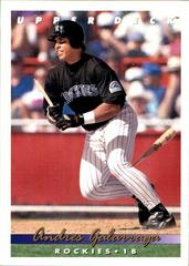 Andres Galarraga [Gold Hologram] #593 Baseball Cards 1993 Upper Deck Prices