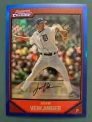 Justin Verlander [Blue Refractor] Baseball Cards 2007 Bowman Chrome Prices