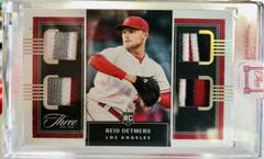 Reid Detmers [Silver] #RQJ-RD Baseball Cards 2022 Panini Three and Two Rookie Quad Jerseys Prices