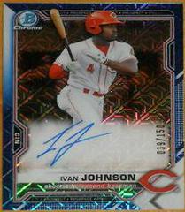 Ivan Johnson [Blue Refractor] #BMA-IJ Baseball Cards 2021 Bowman Chrome Mega Box Mojo Autographs Prices