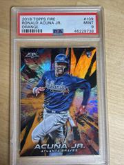 Ronald Acuna Jr. [Orange] Baseball Cards 2018 Topps Fire Prices