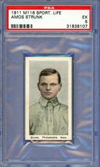 Amos Strunk Baseball Cards 1911 M116 Sporting Life Prices