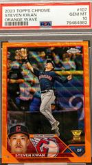 Steven Kwan [Orange Wave] #107 Baseball Cards 2023 Topps Chrome Prices