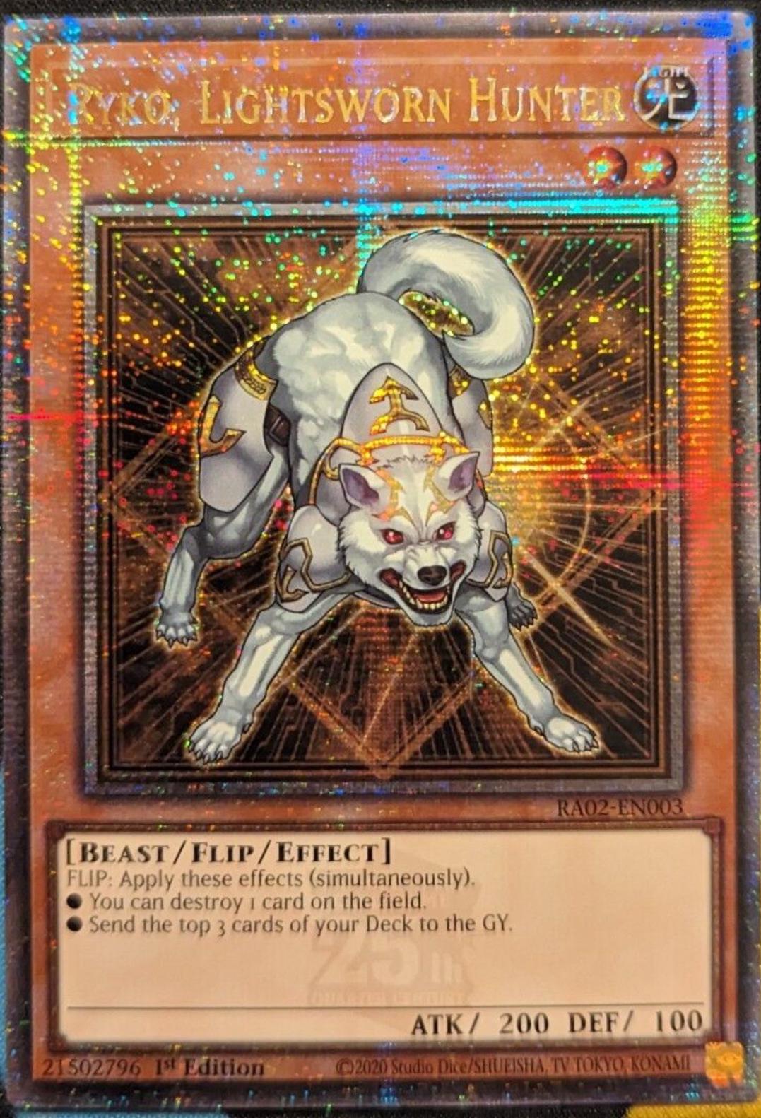 Ryko, Lightsworn Hunter [Quarter Century Secret Rare] RA02-EN003 YuGiOh 25th Anniversary Rarity Collection II